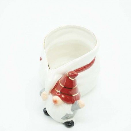 Gnomo Natalizio in Ceramica con Sacco H.9 cm Gnomo Natalizio in Ceramica con Sacco H.9 cm