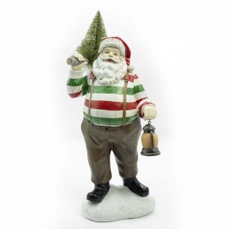 Babbo Natale in Resina con Luci Led H.32 cm Babbo Natale in Resina con Luci Led H.32 cm
