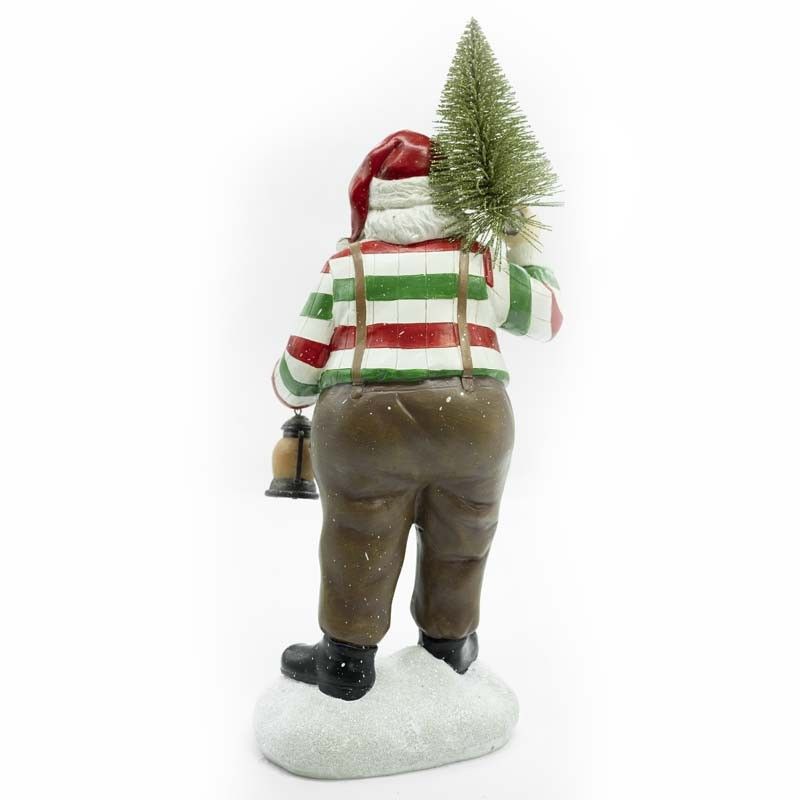 Babbo Natale in Resina con Luci Led H.32 cm