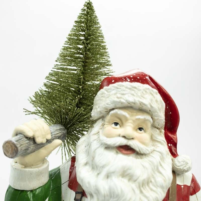 Babbo Natale in Resina con Luci Led H.32 cm