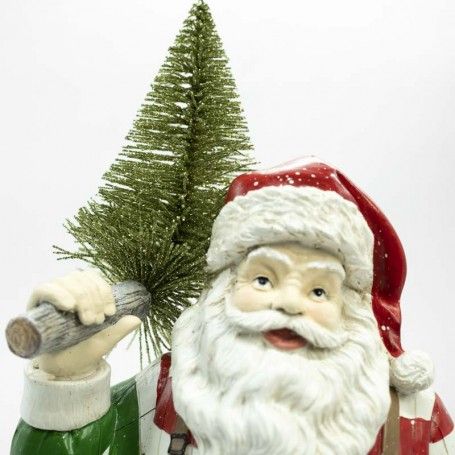 Babbo Natale in Resina con Luci Led H.32 cm Babbo Natale in Resina con Luci Led H.32 cm