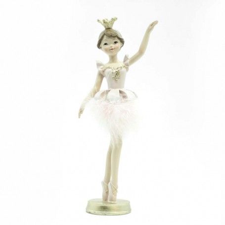 Ballerina in Poliresina con Abito di Piume H.21 cm