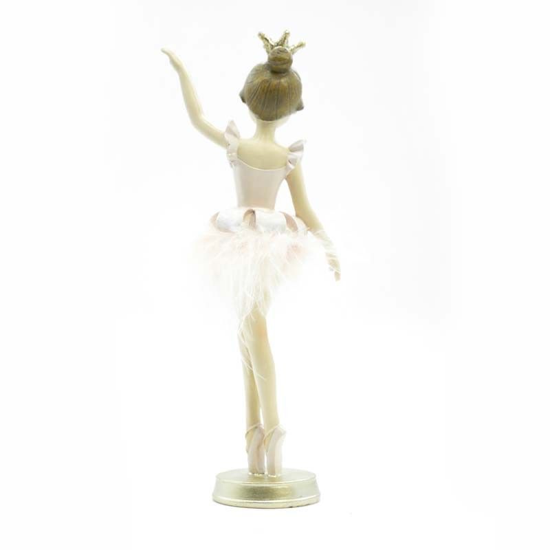 Ballerina in Poliresina con Abito di Piume H.21 cm
