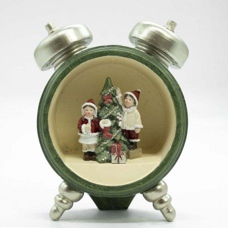 Sveglia Natalizia con Bimbi e Albero di Natale H.13 cm Sveglia Natalizia con Bimbi e Albero di Natale H.13 cm