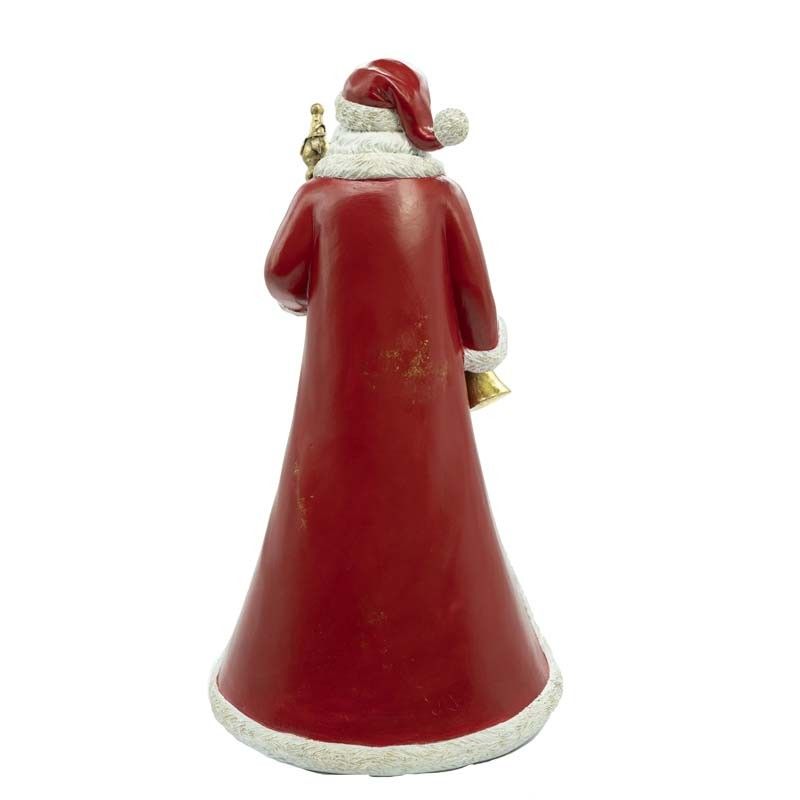Babbo Natale con Mantello Rosso in Resina H. 37 cm