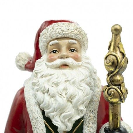 Babbo Natale con Mantello Rosso in Resina H. 37 cm