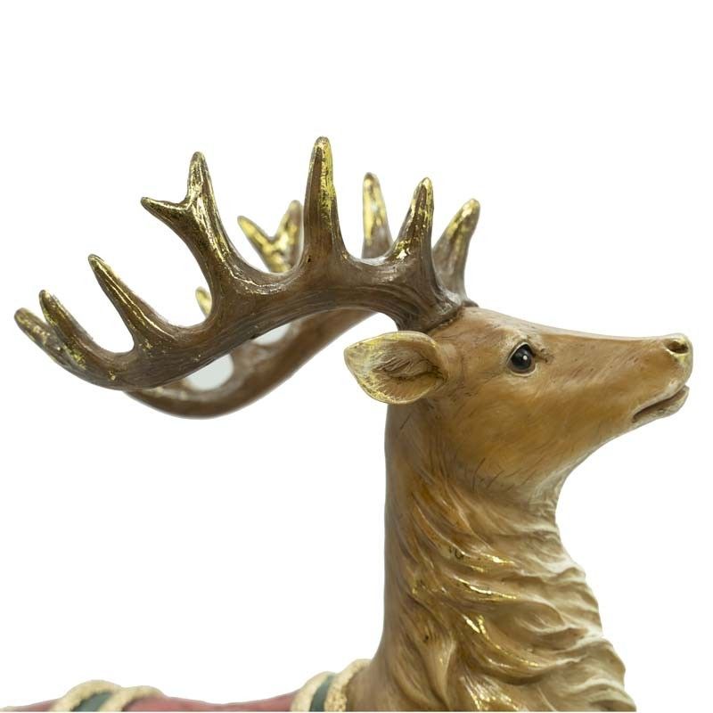 Renna Natalizia a Dondolo in Resina H.36,5 cm