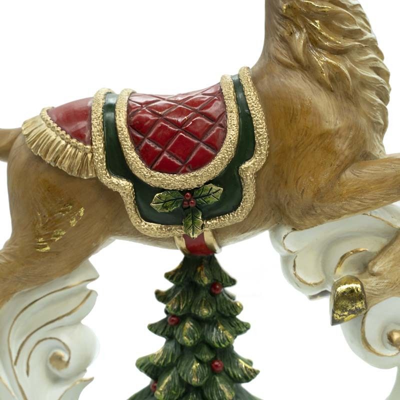 Renna Natalizia a Dondolo in Resina H.36,5 cm