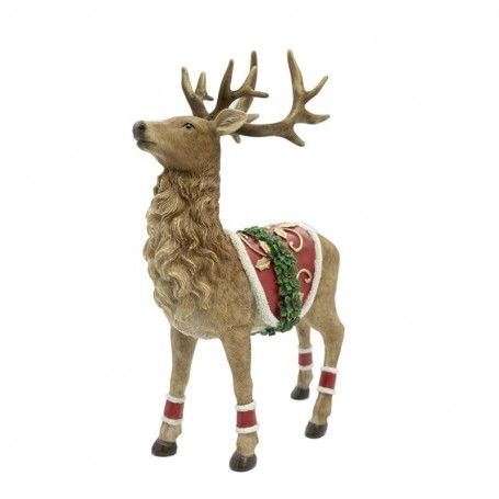 Renna Natalizia in Resina con Sella H.28 cm