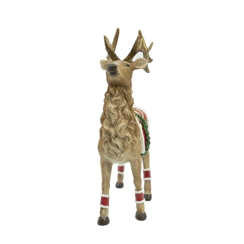 Renna Natalizia in Resina con Sella H.28 cm
