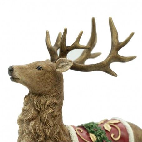 Renna Natalizia in Resina con Sella H.28 cm