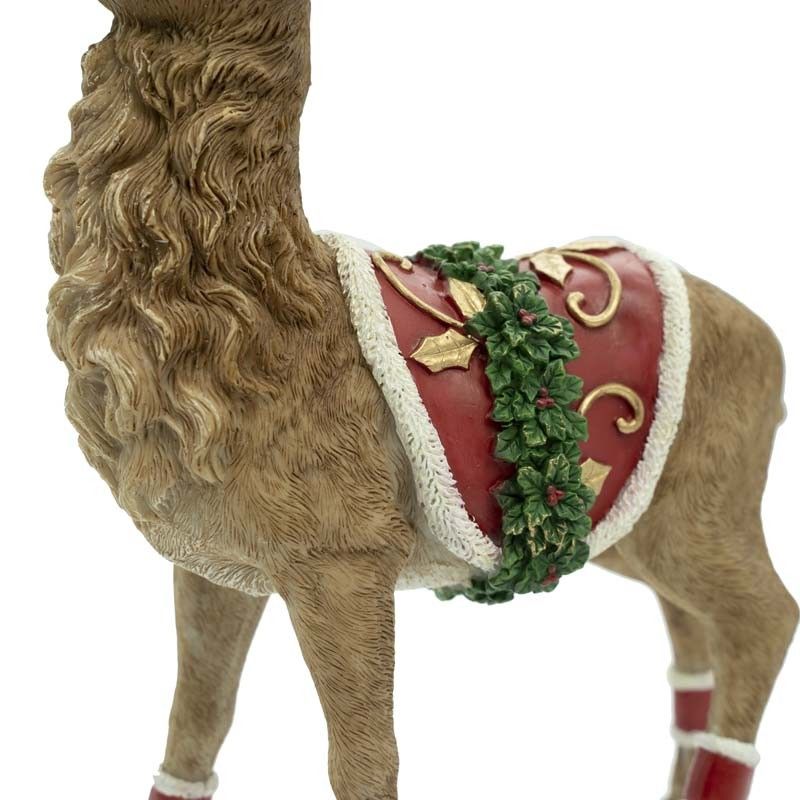 Renna Natalizia in Resina con Sella H.28 cm