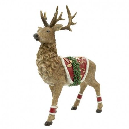 Renna Natalizia in Resina con Sella H.28,5 cm