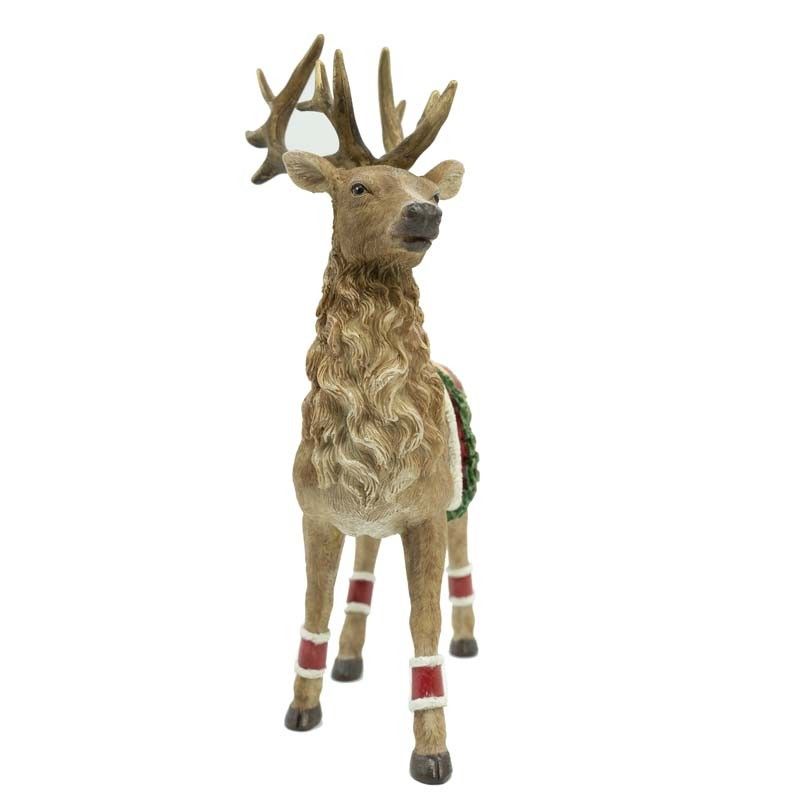 Renna Natalizia in Resina con Sella H.28,5 cm