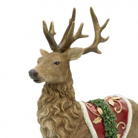 Renna Natalizia in Resina con Sella H.28,5 cm