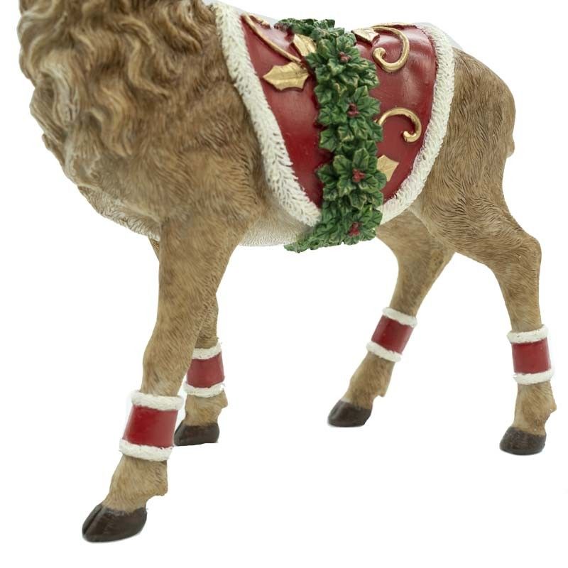 Renna Natalizia in Resina con Sella H.28,5 cm