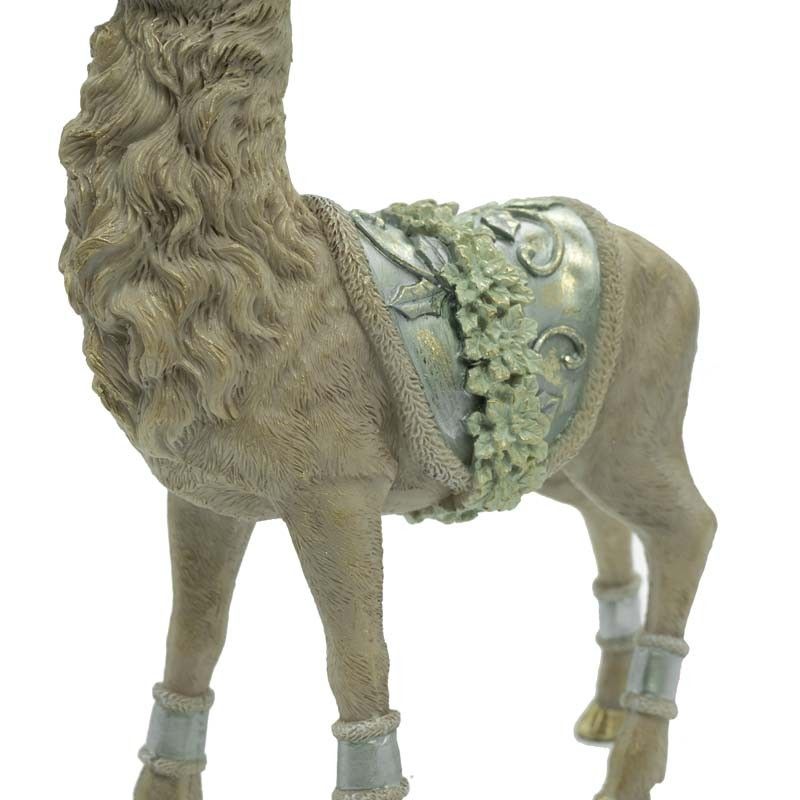 Renna Natalizia in Resina con Sella Verde Acqua H.28 cm