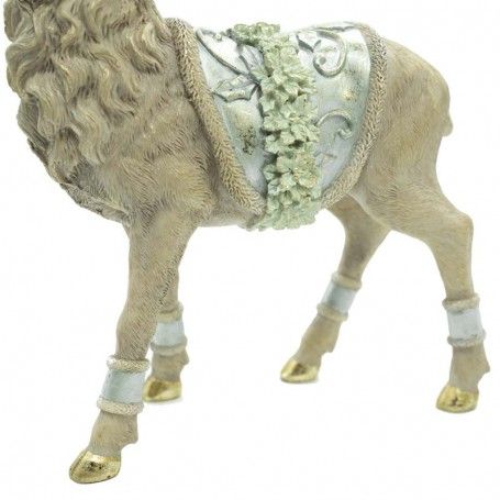 Renna Natalizia in Resina con Sella Verde Acqua H.28,5 cm