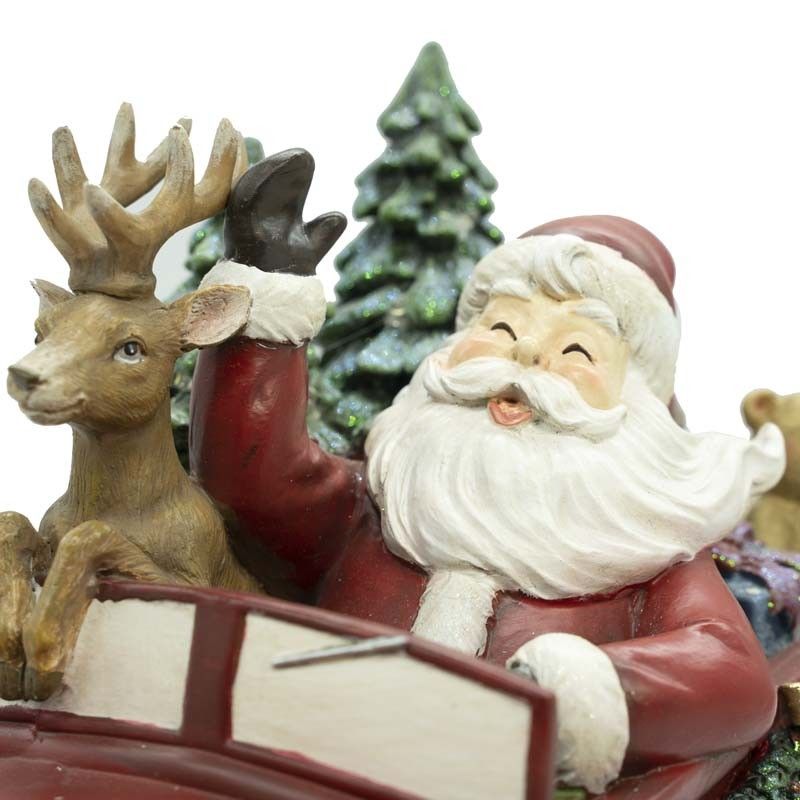 Macchina con Babbo Natale alla Guida in Resina