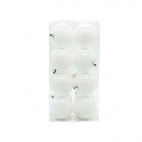 Palle di Natale in Plastica Lucide D.8 cm Confezione da 16 Pz