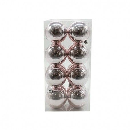 Palle di Natale in Plastica Lucide D.8 cm Confezione da 16 Pz
