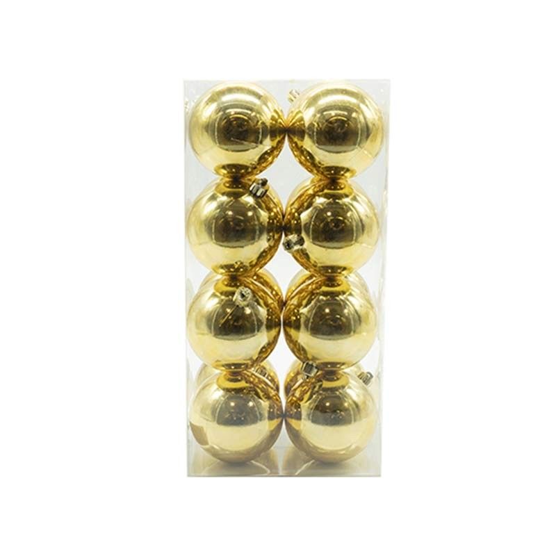 Palle di Natale in Plastica Lucide D.8 cm Confezione da 16 Pz