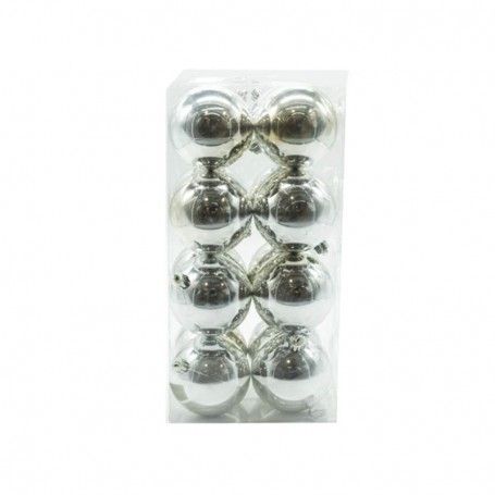 Palle di Natale in Plastica Lucide D.8 cm Confezione da 16 Pz Palle di Natale in Plastica Lucide D.8 cm Confezione da 16 Pz
