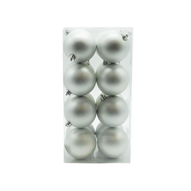 Palle di Natale in Plastica Opache D.8 cm Confezione da 16 Pz