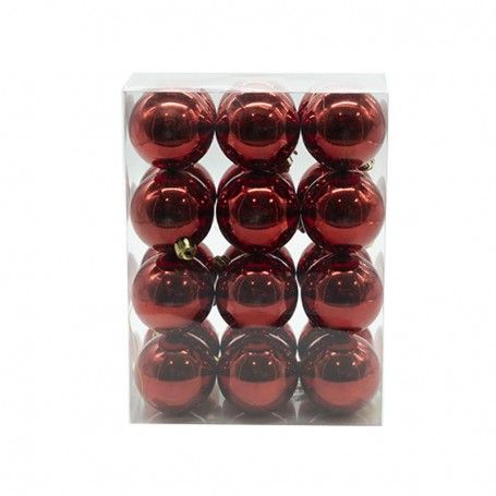 Palle di Natale in Plastica Lucide D.6 cm Confezione da 24 Pz