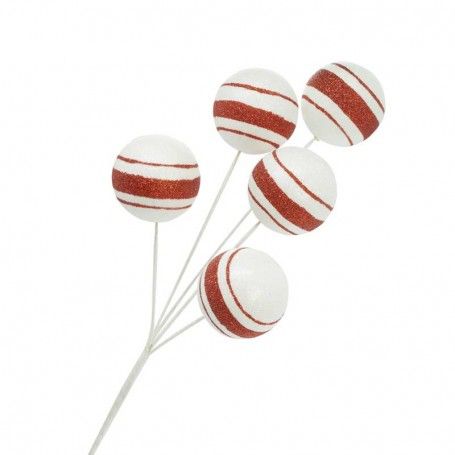 Pick con Palloncini Natalizi Bianchi e Rossi