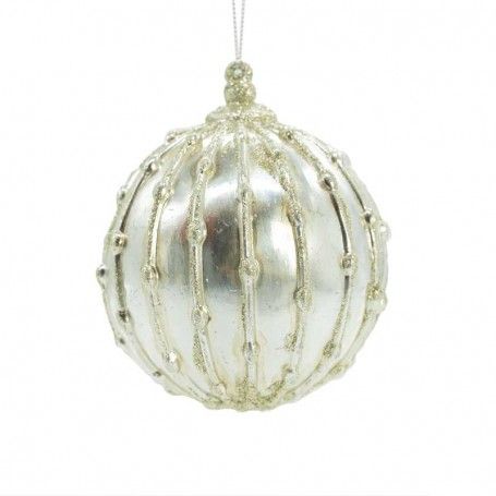 Palla Natalizia con Glitter Champagne D.10 cm