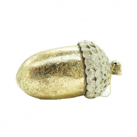 Ghianda Natalizia con Glitter da Appendere H.13 cm 2 Colori