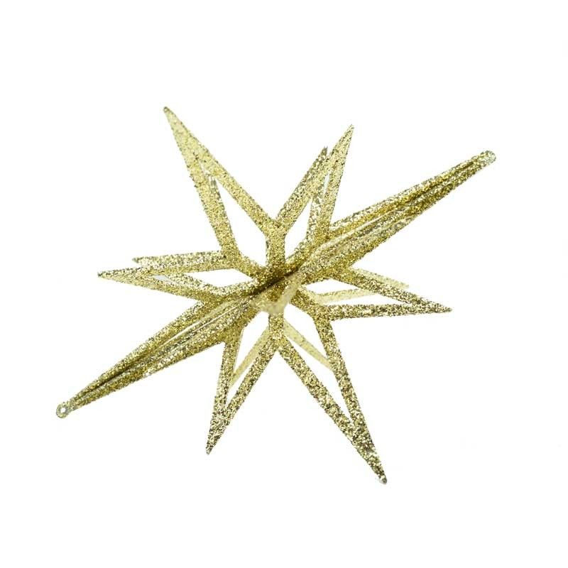 Stella 3D Natalizia con Glitter Oro in 3 Misure
