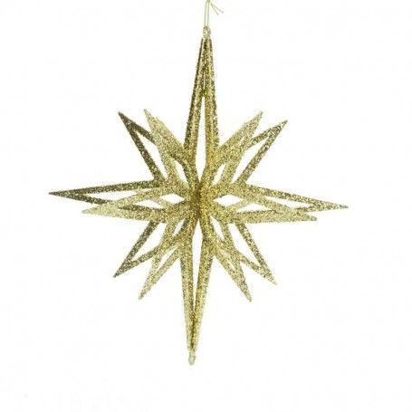 Stella 3D Natalizia con Glitter Oro in 3 Misure