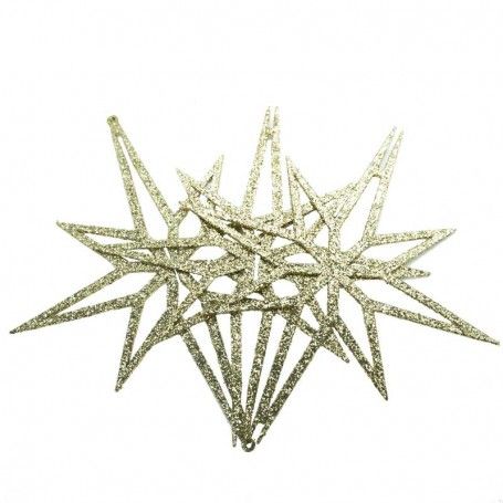 Stella 3D Natalizia con Glitter Oro in 3 Misure