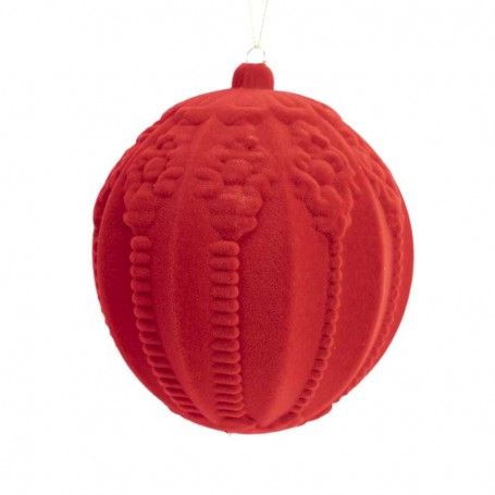 Palla di Natale in Velluto Decorato D.14 cm Conf. da 1 Pz