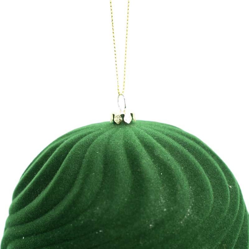 Palla di Natale in Velluto con Onde D.12 cm Conf. da 1 Pz