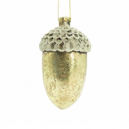 Ghianda Natalizia con Glitter da Appendere H.13 cm 2 Colori