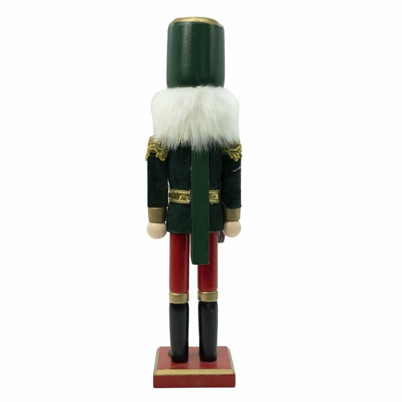 Schiaccianoci di Natale con Giacca di Velluto Verde H.38 cm