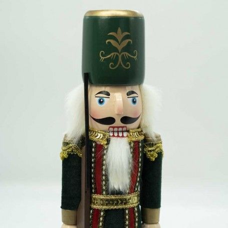 Schiaccianoci di Natale con Giacca di Velluto Verde H.38 cm