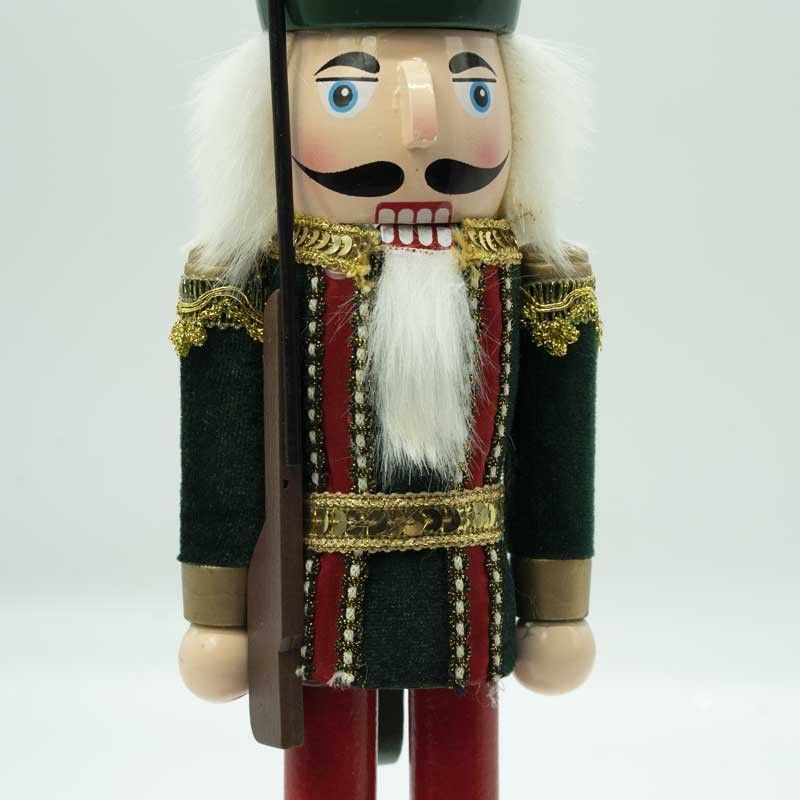 Schiaccianoci di Natale con Giacca di Velluto Verde H.38 cm