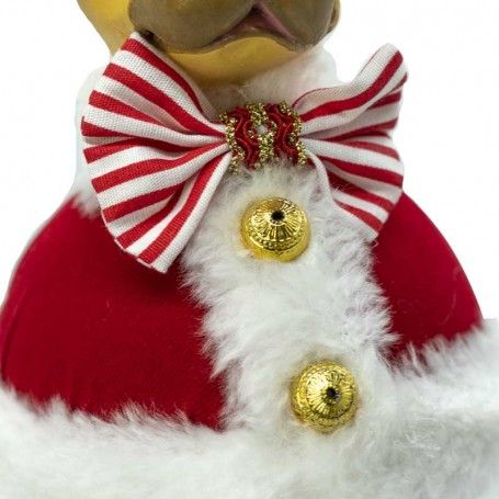 Cagnolino Natalizio da Appendere con Abito di Babbo Natale H.25 cm