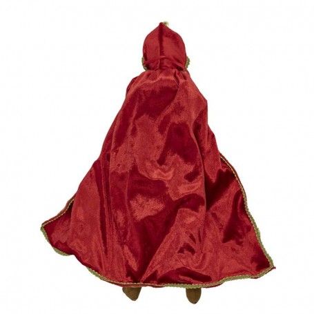 Volpe con Mantello in Velluto Rosso e Oro H.40 cm