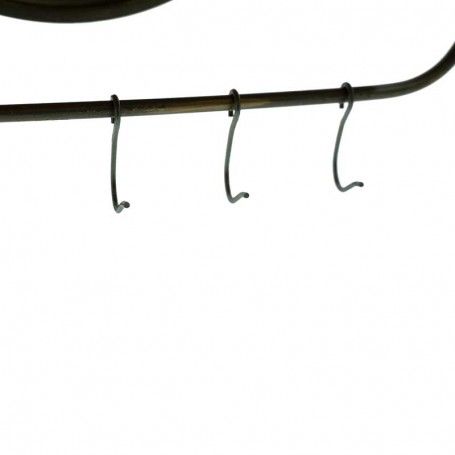 Mensola Stile Industrial in Legno con Specchio e Ganci Mensola Stile Industrial in Legno con Specchio e Ganci