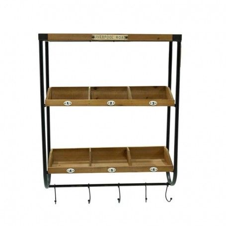 Mensola Stile Industrial con Separatori e Ganci H.79 cm Mensola Stile Industrial con Separatori e Ganci H.79 cm