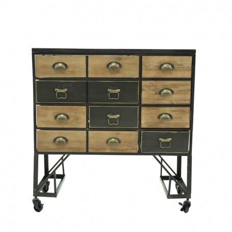 Cassettiera Stile Industrial con Ruote H.83 cm Cassettiera Stile Industrial con Ruote H.83 cm