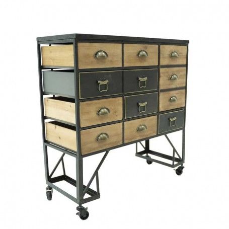 Cassettiera Stile Industrial con Ruote H.83 cm Cassettiera Stile Industrial con Ruote H.83 cm