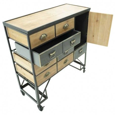 Cassettiera Stile Industrial con Ruote H.83 cm Cassettiera Stile Industrial con Ruote H.83 cm