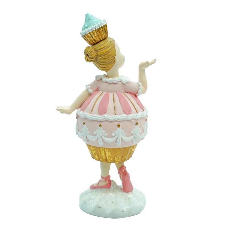 Bambolina Cup Cake Natalizia in Resina H.17 cm 2 Modelli