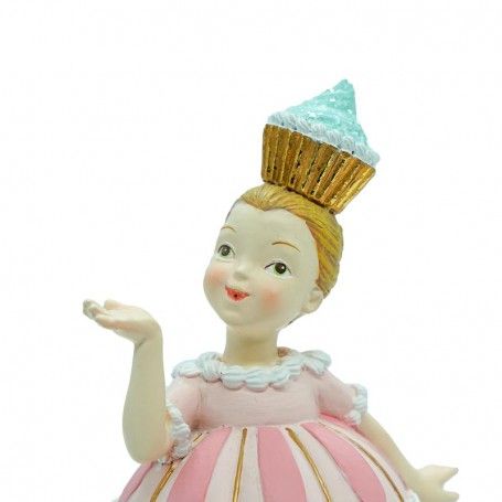 Bambolina Cup Cake Natalizia in Resina H.17 cm 2 Modelli